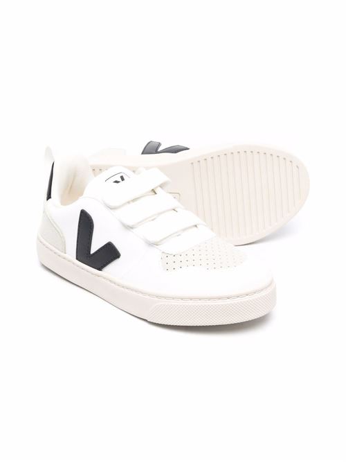 Sneakers bambino tre strappi bianco blu Veja Kids | CV0702565CX